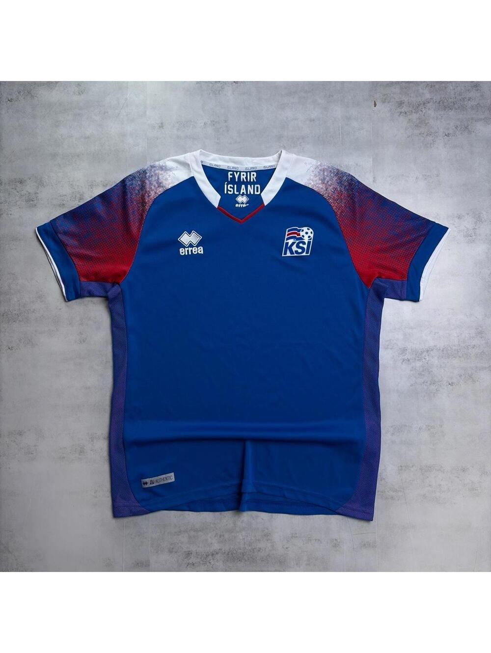 Y2k Iceland Ksi Errea Blue National Team Soccer Jersey